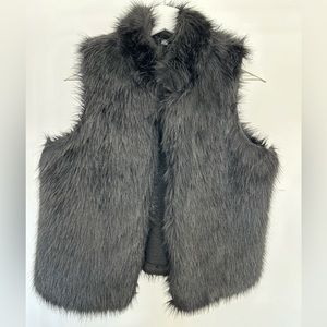 Holt Renfrew Black Faux Fur Sleeveless Vest